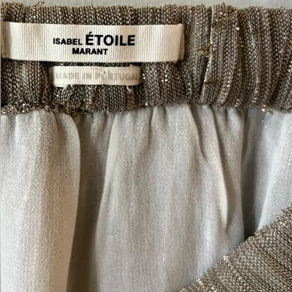 Isabel Marant Etoile Dolmenae Sheer Metallic Knit Maxi Skirt Champagne - Picture 6 of 8